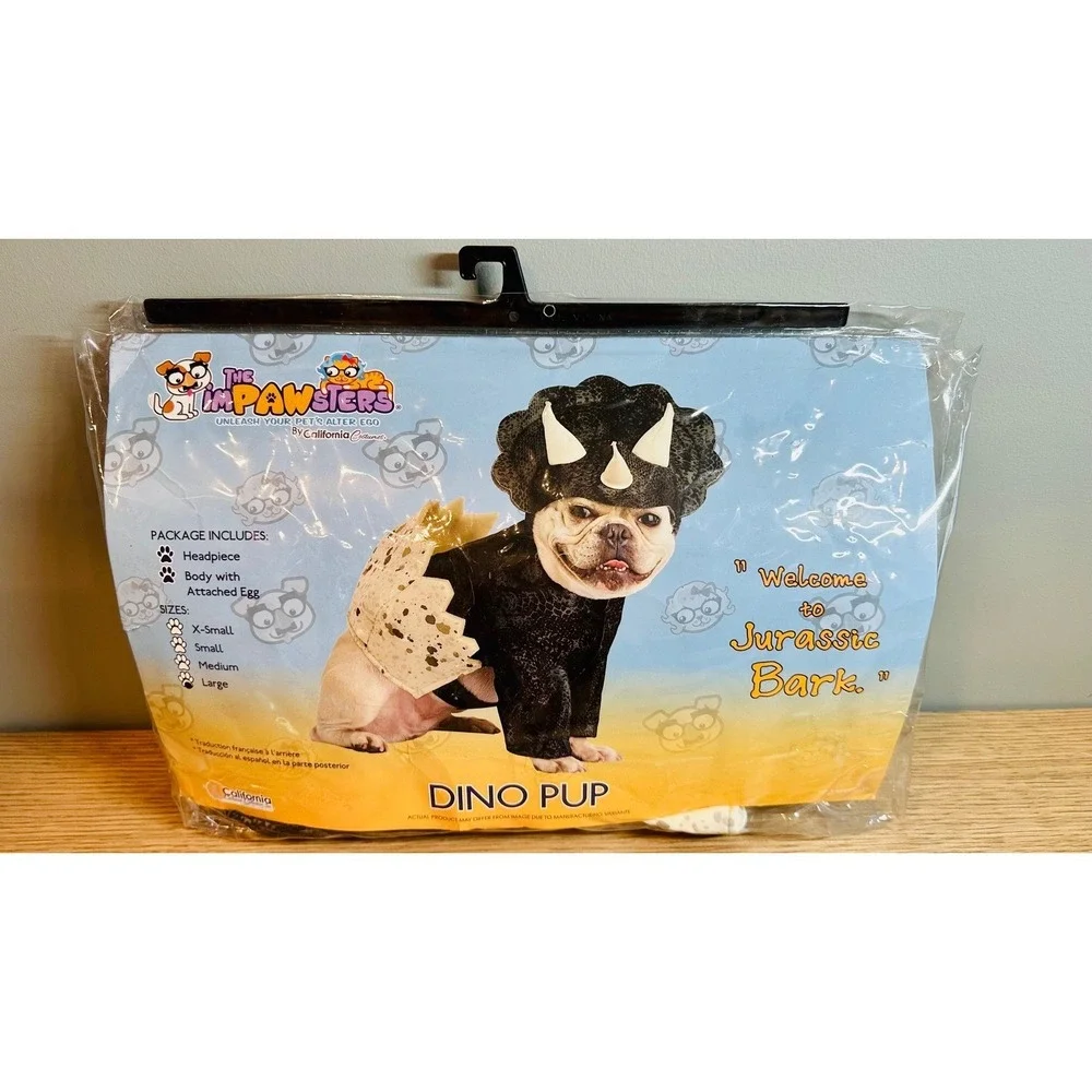 Dog Halloween Costume Dinosaur Triceratops Hatching Egg Horn Headpiece Size L